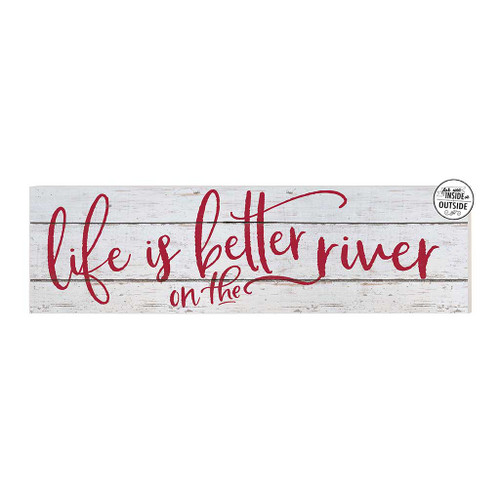 Rectangular "Life is Better on the River" Outdoor Wall Sign - 35" - Red and White