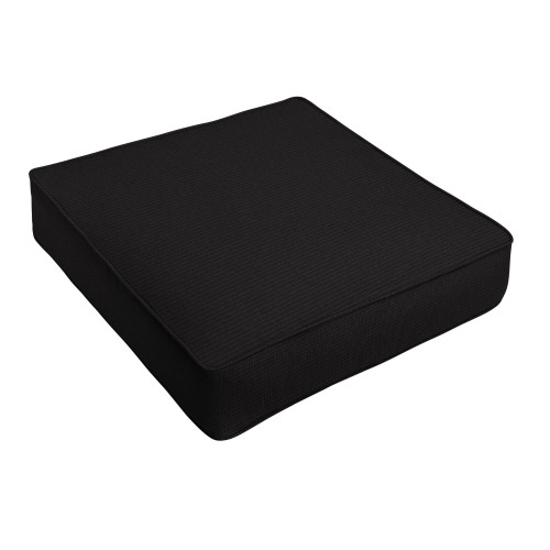 Upholstered Corded Deep Seating Outdoor Cushion - 25" - Black