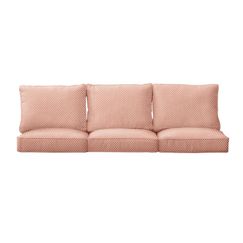 6-Piece Geometric Deep Seating Outdoor Sofa Cushion Set - 29" - Red