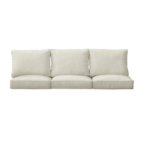 6-Piece Outdoor Patio Deep Seating Sofa Cushion Set - 22.5" - Beige and White