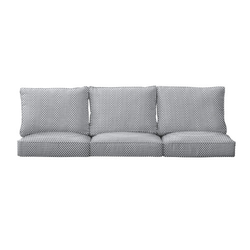 6-Piece Outdoor Patio Deep Seating Sofa Cushion Set - 25" - Blue and White