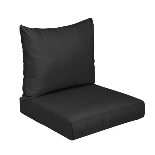 Knife Edge Deep Seating Outdoor Pillow and Cushion Set - 30" - Black