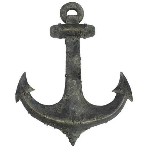 Ahoy There Maritime Anchor Wall Sculpture - 22" - Gray