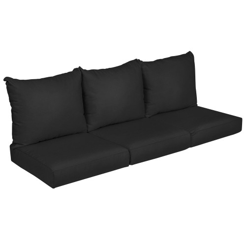 6-Piece Deep Seating Outdoor Sofa Pillow and Cushion Set - 29" - Black