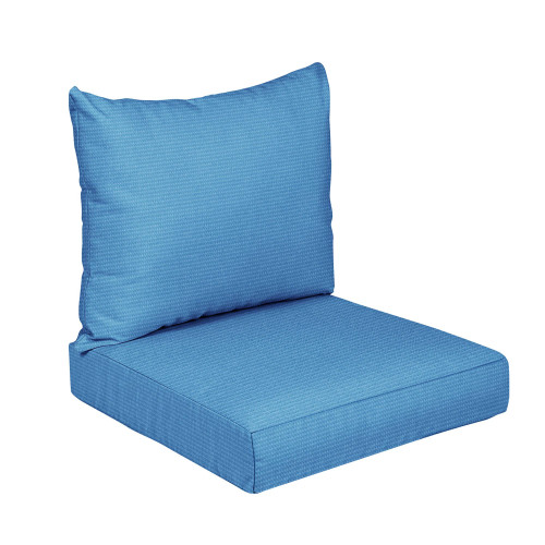 Solid Deep Seating Outdoor Pillow and Cushion Set - 23.5" - Blue
