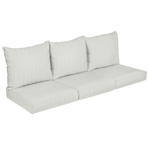6-Piece Striped Deep Seating Outdoor Sofa Pillow and Cushion Set - 25" - Gray