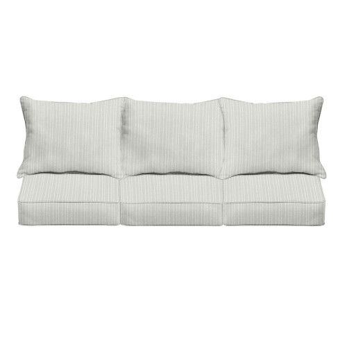 6-Piece Deep Seating Striped Outdoor Sofa Pillow and Cushion Set - 29" - Gray