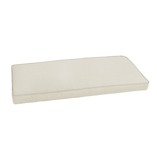 Diamond Outdoor Patio Corded Bench Cushion - 48" - Beige and White