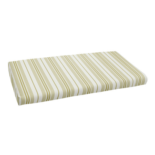 Striped Outdoor Patio Rectangular Bench Cushion - 43" - Green and White