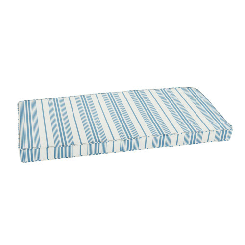 Striped Corded Outdoor Bench Cushion - 42" - Blue and White