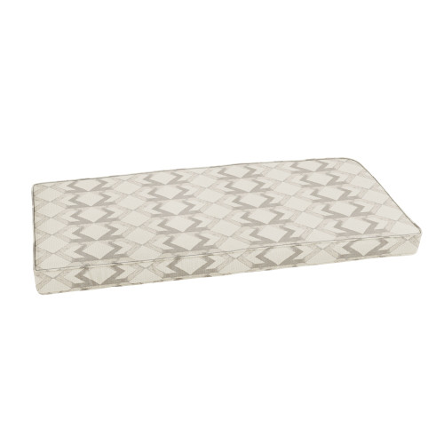 Geometric Corded Outdoor Bench Cushion - 42" - Beige and Brown