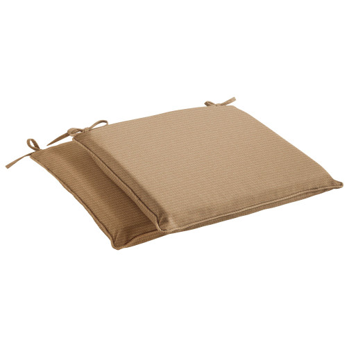 Solid Rectangular Outdoor Chair Pads - 19" - Brown - Set of 2