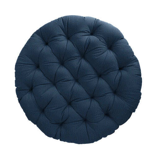 Plush Tufted Round Outdoor Papasan Cushion - 44" - Navy Blue