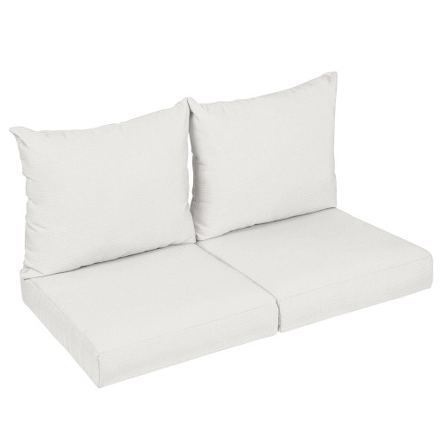 4-Piece Seating Outdoor Loveseat Pillow and Cushion Set - 25" - Beige