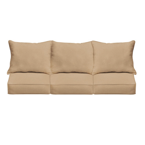6-Piece Outdoor Deep Seating Sofa Pillow and Cushion Set - 25" - Brown