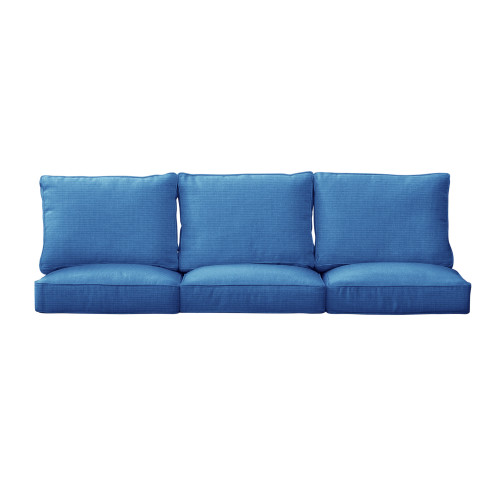 6-Piece Outdoor Patio Deep Seating Sofa Cushion Set - 27" - Blue