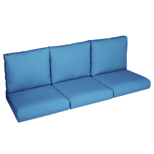 6-Piece Outdoor Deep Seating Sofa Cushion Set - 27" - Blue