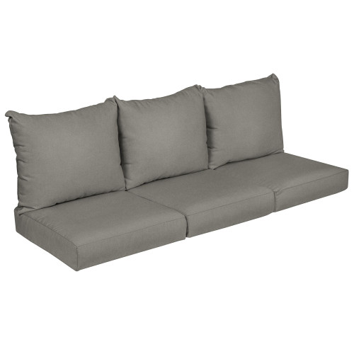 6-Piece Deep Seating Outdoor Sofa Pillow and Cushion Set - 25" - Gray