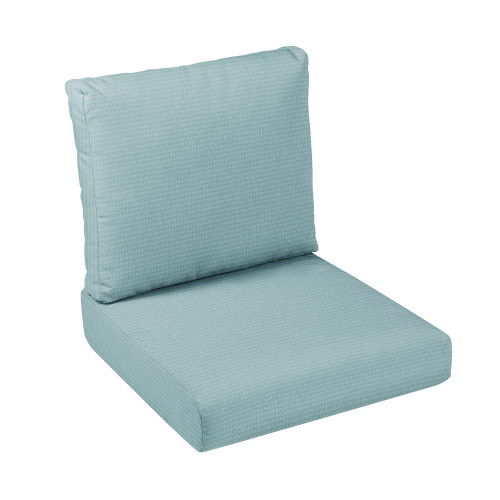 2-Piece Upholstered Rounded Front Deep Seating Outdoor Cushion Set - 25" - Sky Blue