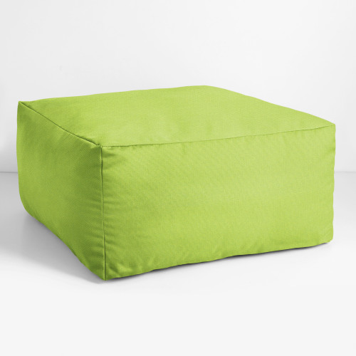 Solid Square Outdoor Patio Bean Pouf Ottoman - 30" - Parrot Green