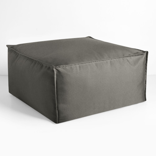Solid Square Outdoor Bean Pouf Ottoman - 30" - Gray