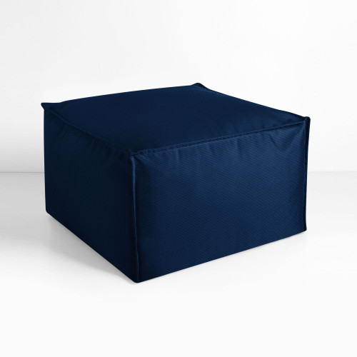 Solid Square Outdoor Bean Pouf Ottoman - 23" - Navy Blue