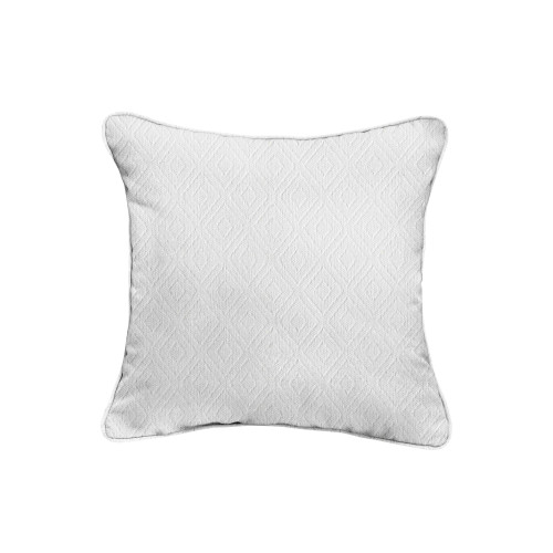 Diamond Outdoor Patio Square Corded Throw Pillow - 22" - White