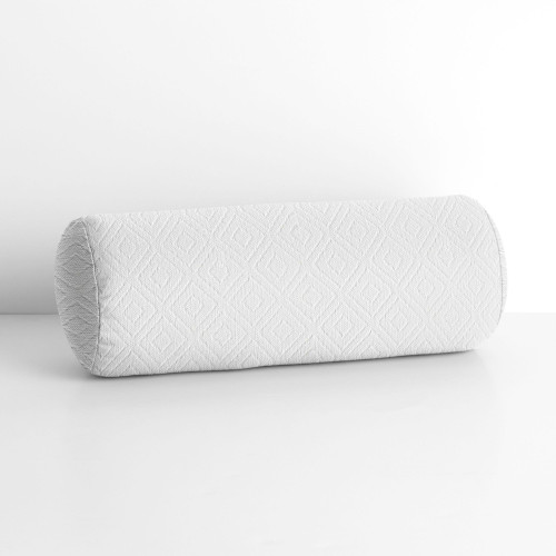 Diamond Outdoor Patio Cylindrical Bolster Pillow - 16" - White