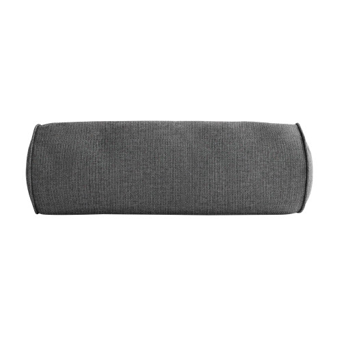 Solid Outdoor Patio Corded Cylindrical Bolster Pillow - 16" - Gray