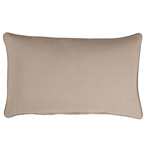 Corded Textured Outdoor Lumbar Throw Pillow - 24" - Tan