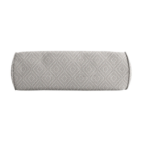Corded Diamond Outdoor Patio Cylindrical Bolster Pillow - 24" - Gray