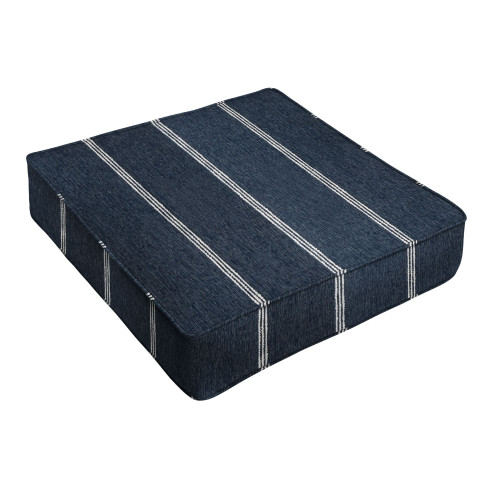 Striped Outdoor Patio Deep Seating Chair Cushion - 27" - Blue and White