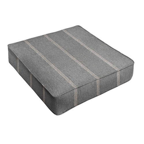 Striped Outdoor Patio Deep Seating Cushion - 30" - Gray and Beige