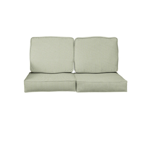 4-Piece Solid Outdoor Patio Loveseat Cushion Set - 27" - Green
