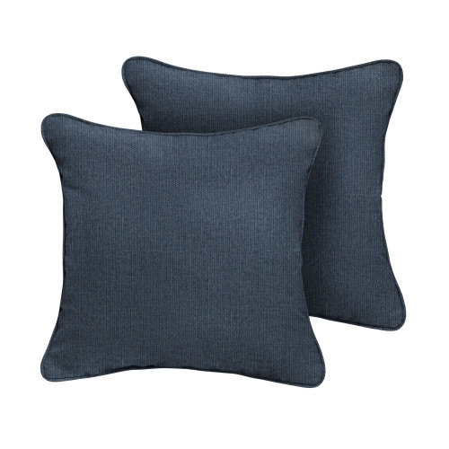 Texture Corded Square Throw Pillow - 22" - Blue - Set of 2