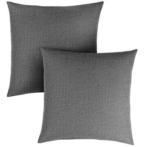 Solid Square Outdoor Throw Pillow - 22" - Gray - Set of 2