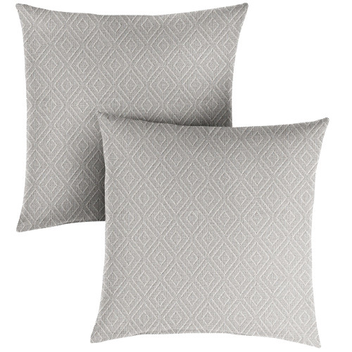 Diamond pattern Square Outdoor Throw Pillow - 20" - Cream - Set of 2