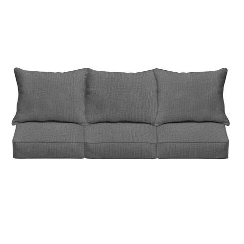 6-Piece Outdoor Patio Sofa Pillow and Cushion Set - 23.5" - Gray