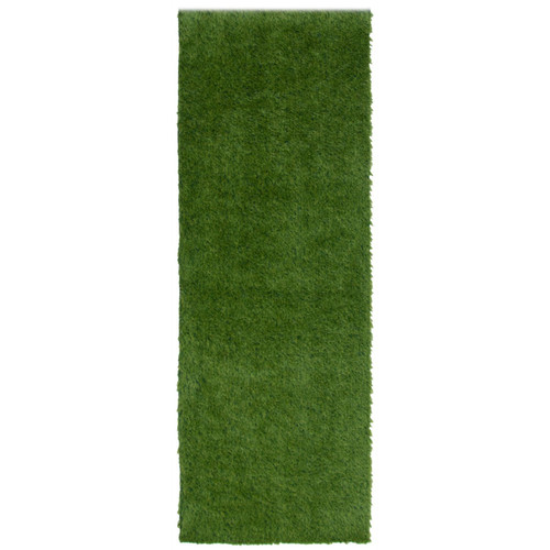 2' x 6' Green Solid Rectangular Faux Grass Outdoor Rug Runner