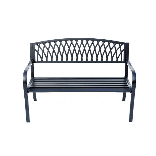 Cast Iron Outdoor Garden Bench - 50" - Black