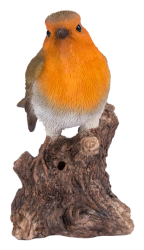 Battery Operated Singing Robin Outdoor Garden Statue - 5.25"