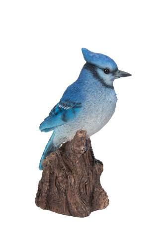 Battery Operated Blue Jay Outdoor Garden Statue - 6.5"