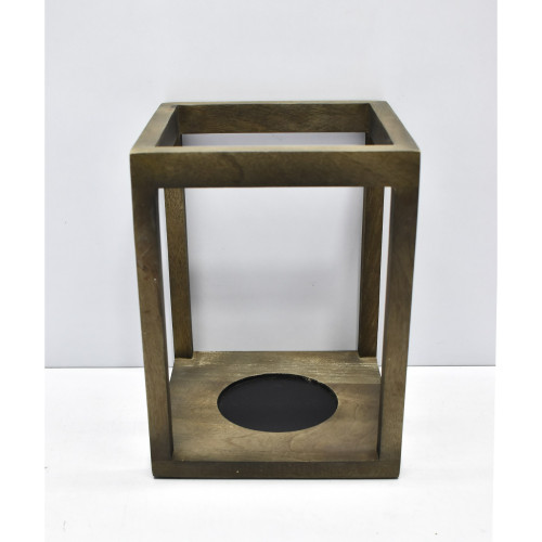 Rectangular Mango Wood Lantern - 10" - Brown