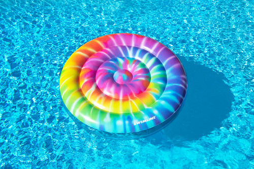 Inflatable Spiral Tie Dye Floating Island Pool Float - 65"
