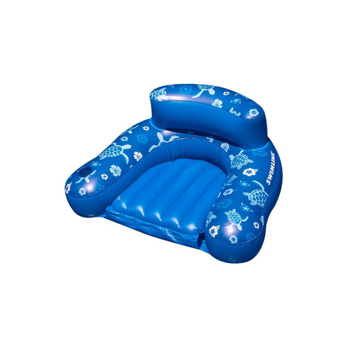 Inflatable Tropical Pool Lounge Chair - 58" - Blue