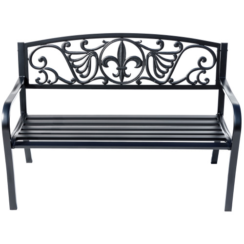 Cast Iron Outdoor Garden Bench - 50" - Black