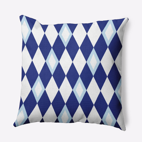 20" x 20" Blue and White Harlequin Outdoor Throw Pillow