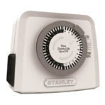 Stanley TimeIt Twin Indoor 2-Outlet Mechanical 24 Hour Timer