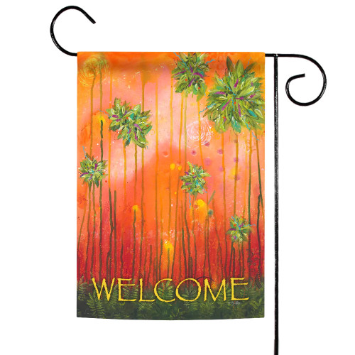 Palm Trees 'Welcome' Outdoor Garden Flag 18" x 12.5"