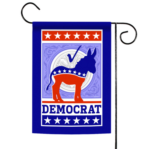 Blue and Red Vote Democrat Outdoor Garden Flag 18" x 12.5"